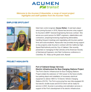 A screenshot of the first two items of Acumen's June 2024 newsletter